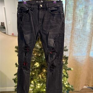 RSQ Men's Black Distressed Skinny Jeans